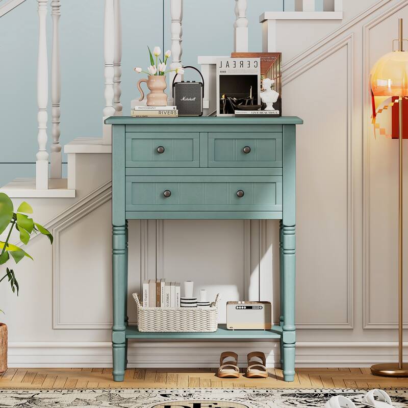 Narrow Console Table(Light Blue)