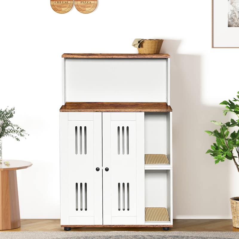 Anmytek Litter Box Enclosure for 2 Cats,Hidden Cat Furniture