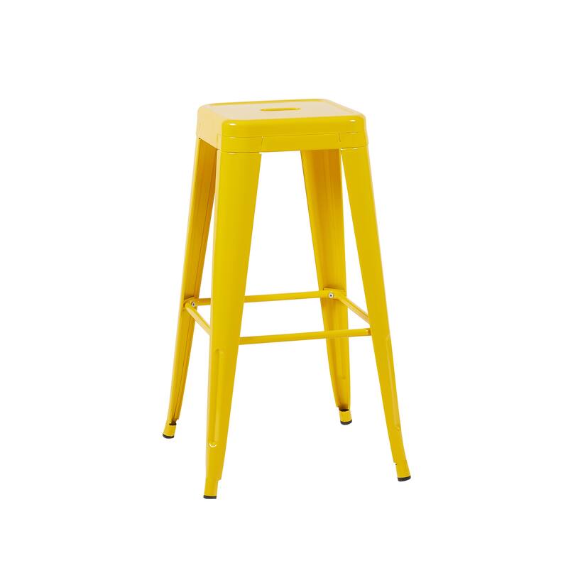 AC Pacific 30 Inch Industrial Stackable Metal BarStools Set of 2