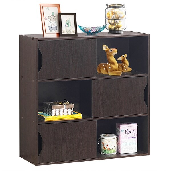 Costway 3-Tier Storage Shelf Cabinet Organizer Display Unit Bookcase