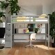 preview thumbnail 16 of 14, 2 Colors Full Size Loft Bed with Built-in Desk, Bookshelves and Storage Staircase