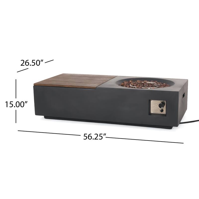 Goliath Outdoor 50,000 BTU Lightweight Concrete Rectangular Fire Pit by Christopher Knight Home