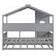 preview thumbnail 6 of 14, Gray Twin Size Wooden House Bed with Trundle & Storage Shelf