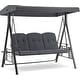 preview thumbnail 16 of 29, MCombo 3 Seat Patio Swings with Canopy, Adjustable Canopy Swing Sets for Backyard, Poolside, Balcony 4092 Dark Grey