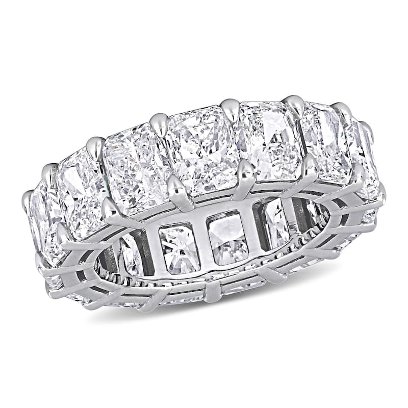 Miadora 15 3/4ct TDW Radiant Cut Diamond Full Eternity Ring in 18k White Gold