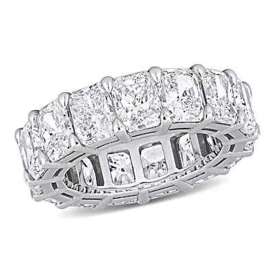 Miadora 15 3/4ct TDW Radiant Cut Diamond Full Eternity Ring in 18k White Gold