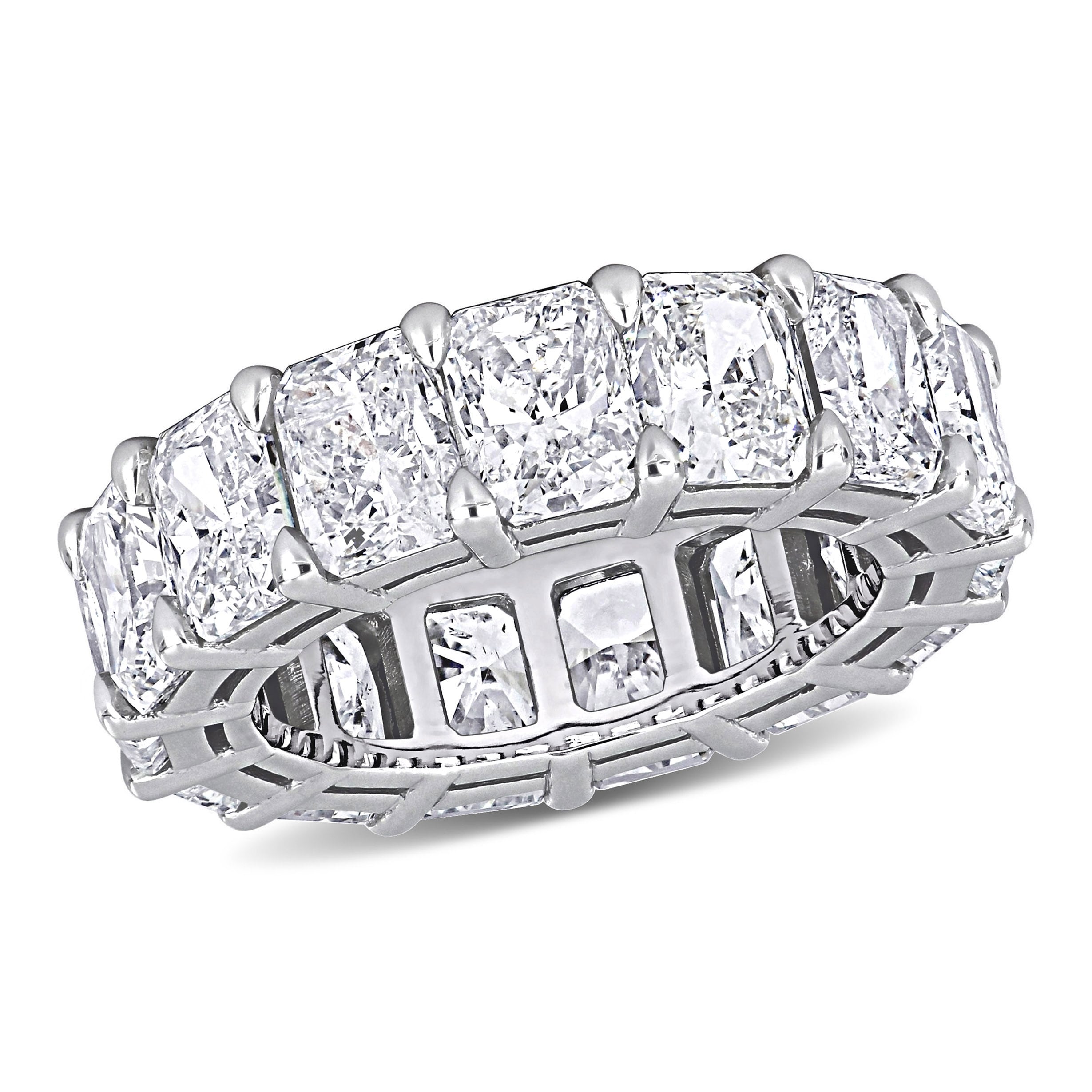 Miadora 15 3/4ct TDW Radiant Cut Diamond Full Eternity Ring in 18k White Gold