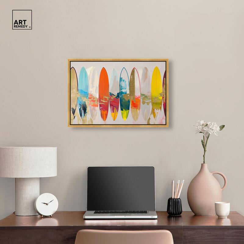 Surfboard Horizons II Canvas by Art Remedy