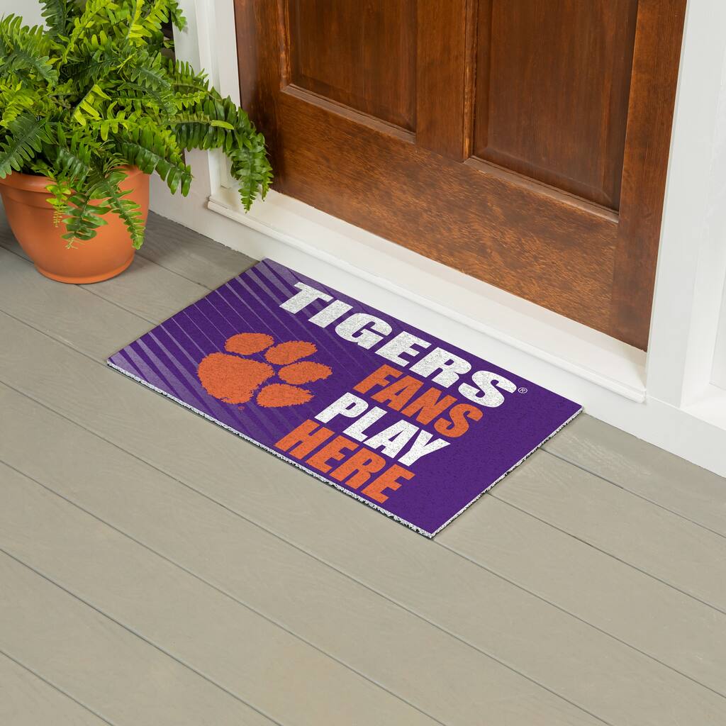 28 in. x 16 in. Clemson University "Fans Play Here" PVC Door Mat