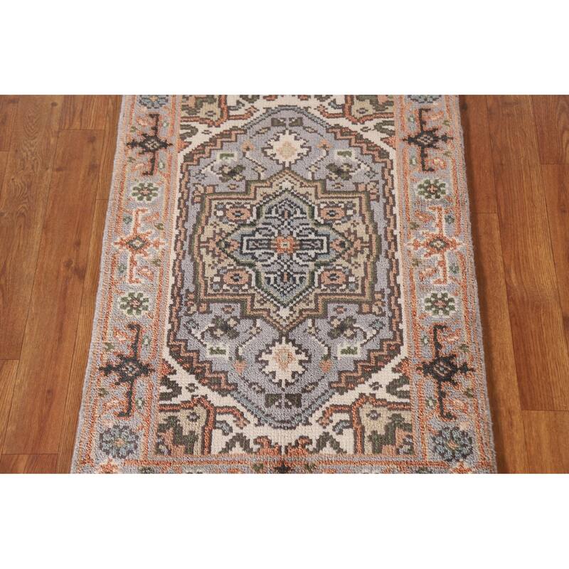 Heriz Serapi Oriental Rug Handmade Orange Wool Carpet - 2'0"x 3'0"