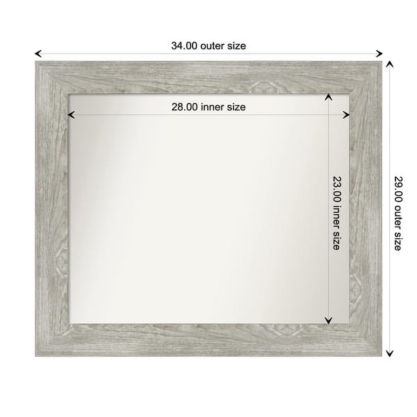 dimension image slide 17 of 113, Dove Greywash Framed Non-Beveled Custom Wall Mirror, Bathroom Vanity Mirror