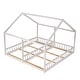 preview thumbnail 7 of 16, Twin Size House Platform Beds, Kids Double Bed Frame with Fence