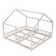 preview thumbnail 8 of 8, Twin Size House Platform Kids Beds for Two, Solid Wood Frame with Roof, Guardrails and Windows, Fun Design, Easy Assembly, White