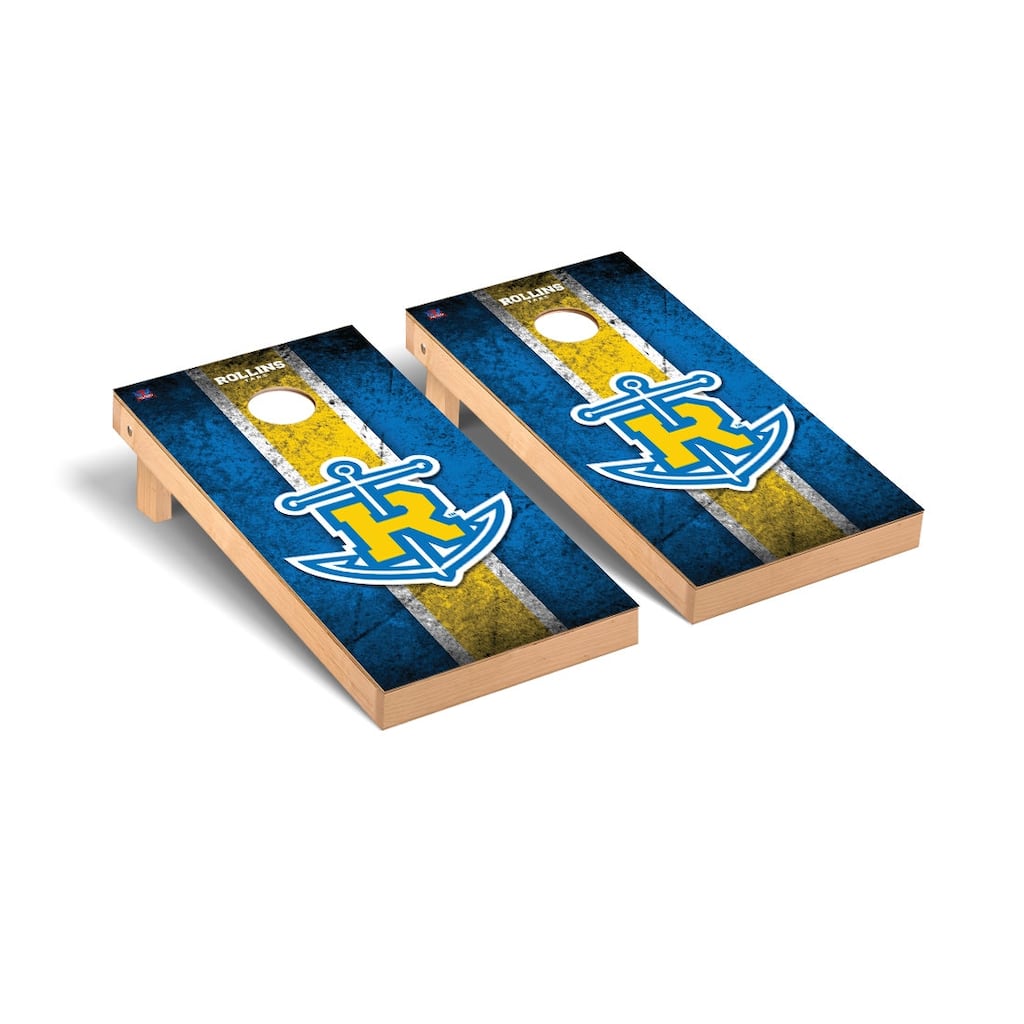 Rollins College Tars Cornhole Board Set - Vintage Wooden