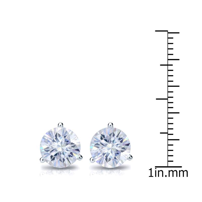 Auriya 2 1/2ctw Round Moissanite Stud Earrings 14k Gold Martini-set - 7 mm