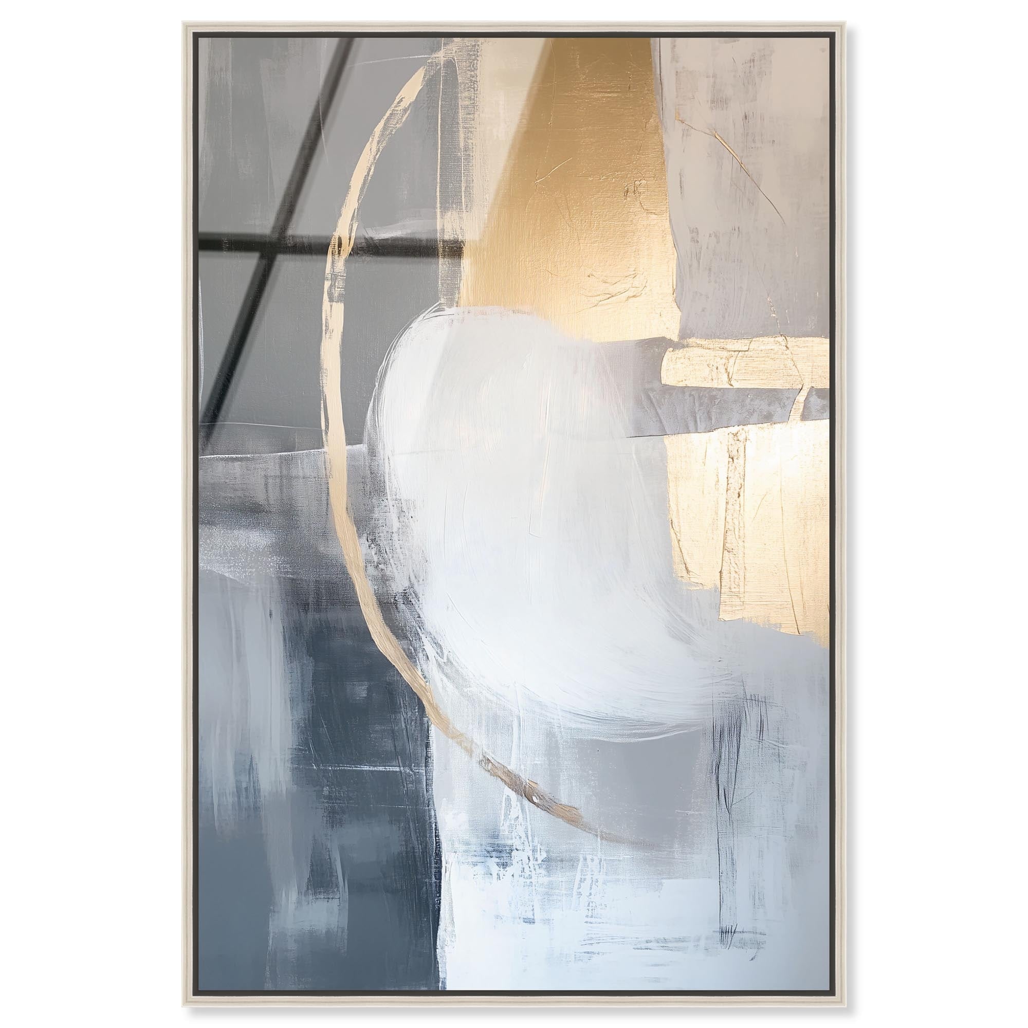 Golden Eclipse Gemstone Abstract Framed Acrylic Wall Art by Art Remedy