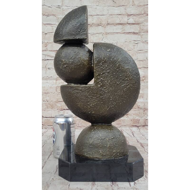 Geometric Bronze Metal Pac Man Inspired Original Art Sculpture By Fransisci