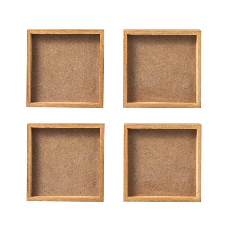 Glitzhome 4"H Set of 4 Valentine's Wooden Block Table Decor