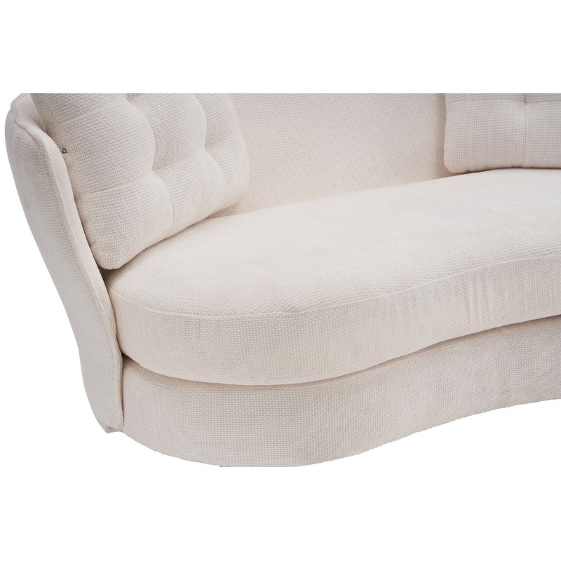 Contemporary Velvet Upholstered Tufted Loveseat Sofa,Living Room Couch with Golden Metal Legs