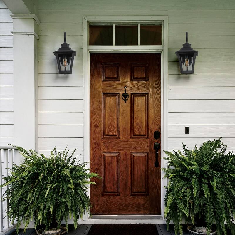 Outdoor Black Wall Lantern Sconce Light - 1-Light