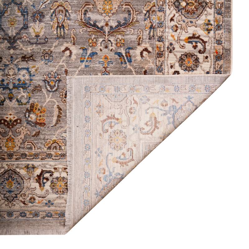 Arcelina Nuulyn Gray Oriental Polyester Area Rug