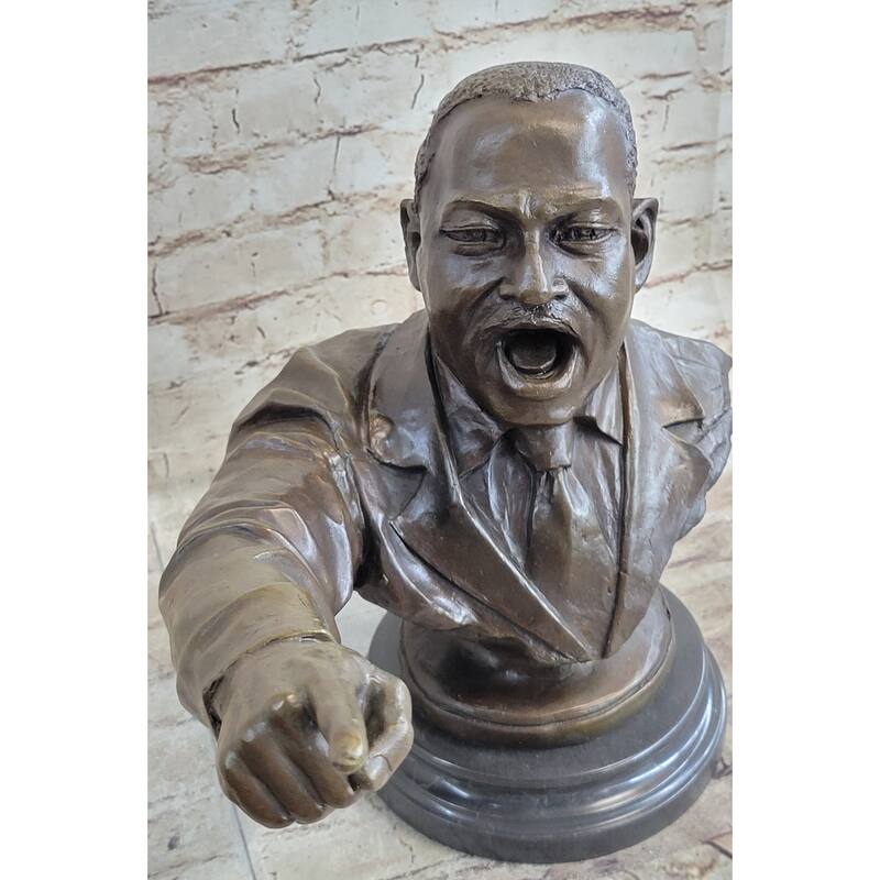 Martin Luther King Jr. Mlk Bronze Bust Statue Sculpture Signed Original Art 12 Inches X 15 Inches