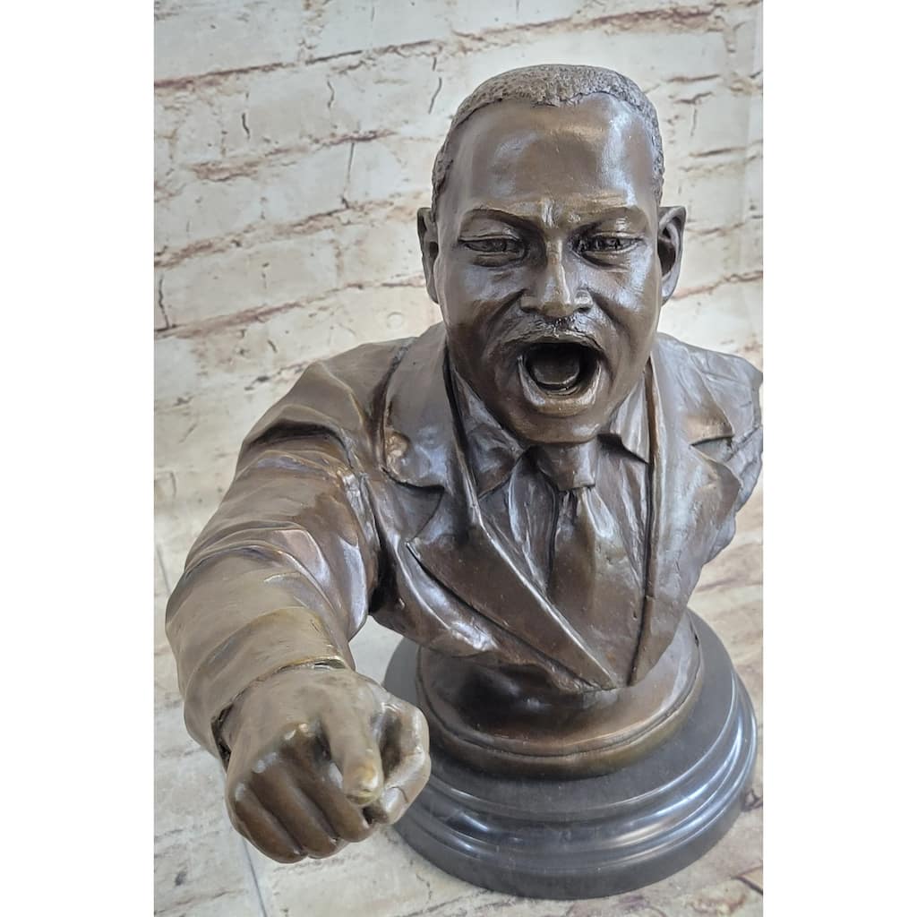 Martin Luther King Jr. Mlk Bronze Bust Statue Sculpture Signed Original Art 12 Inches X 15 Inches