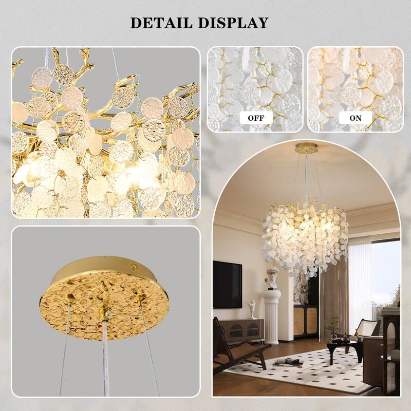 Modern Crystal Chandelier, Tree Branch Chandeliers Adjustable Height