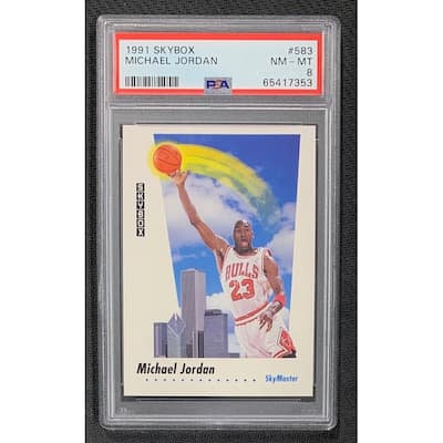 Michael Jordan 1991 Skybox Basketball Card #583 Graded PSA 8 - 8' x 11'