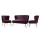 preview thumbnail 57 of 117, Delicia 3 Piece Living Room Set with Golden Legs by HULALA HOME