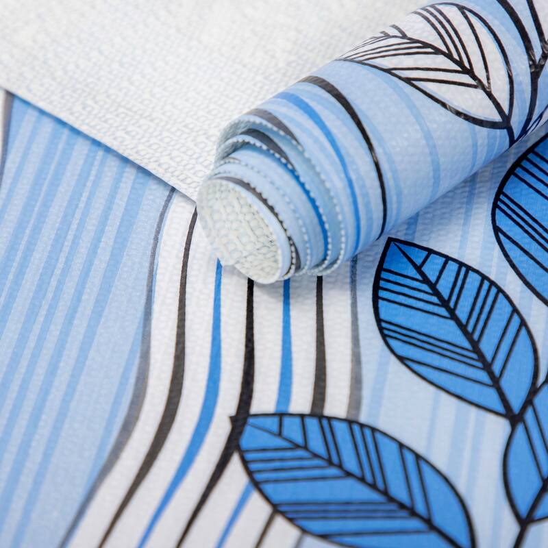 Printed foam kitchen shelf liner Blue 18x96 12×120In