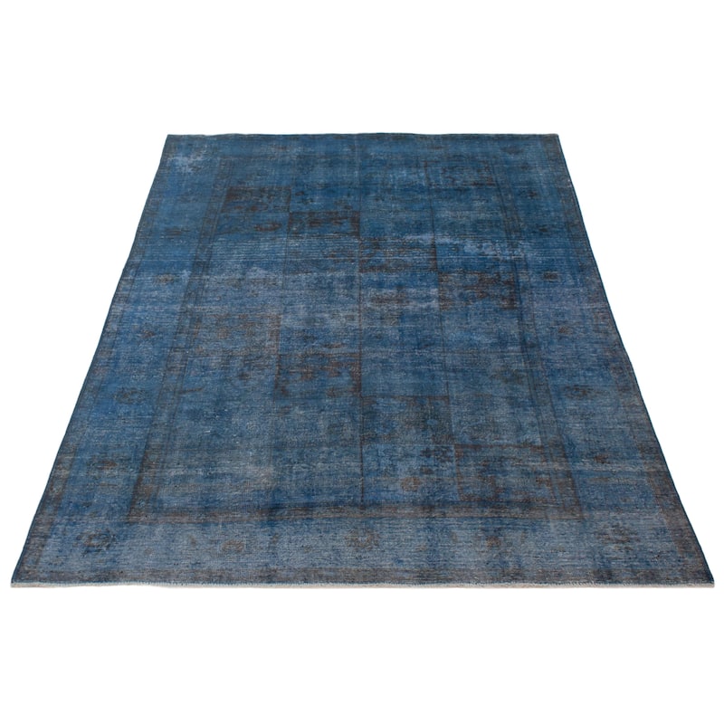 ECARPETGALLERY Hand-knotted Color Transition Blue Wool Rug - 6'1 x 8'11