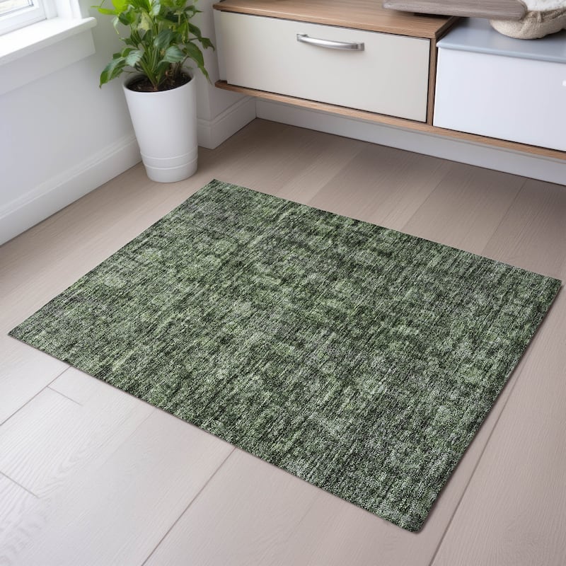 Premium Washable Super Soft Vintage Traditional Mayfield Rug - Cactus - 1'8" x 2'6"