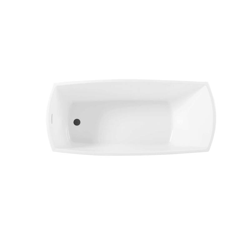Peter Soaking Single Slipper Rectangular Bathtub in Glossy White