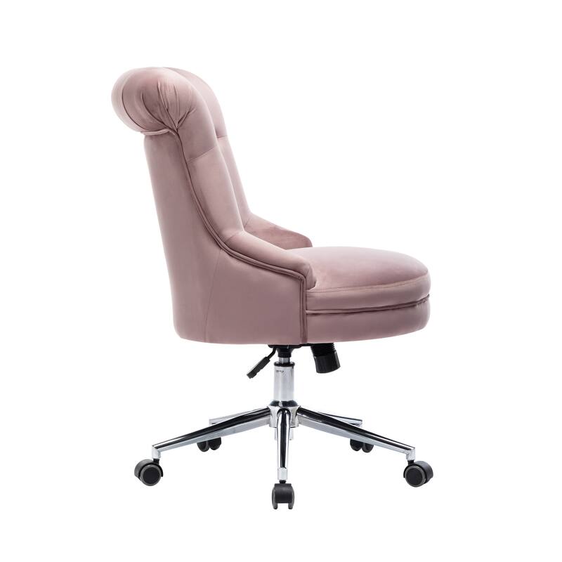 Porthos Home Itzel Velvet Desk Chair With Swivel, Wingback Design