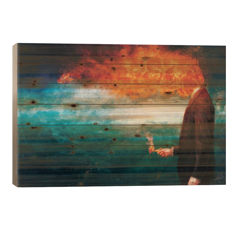 Deep Print On Wood by Mario Sanchez Nevado - Multi-Color - 18x26x1.5
