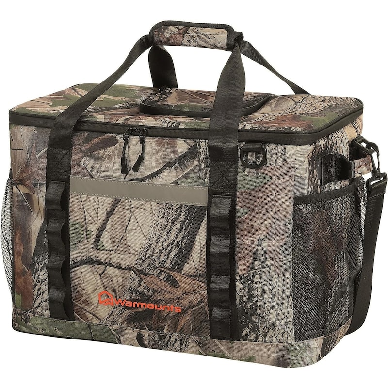 WARMOUNTS 75 Cans Insulated Leakproof Soft Cooler Bag with 2 Compartment for Camping Picnic - Camouflage