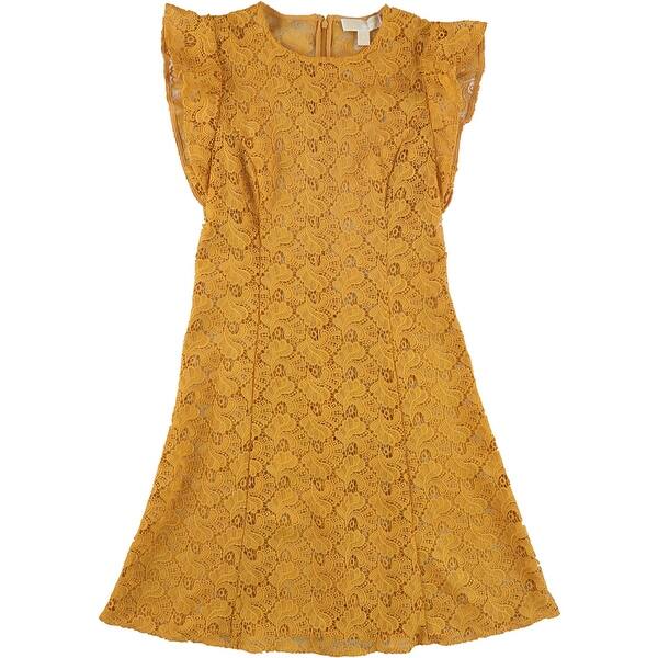 michael kors yellow lace dress Michael Kors Yellow Lace Dress Outfit