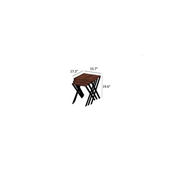 Kontra 3-Pcs Cross Legs Nesting Table