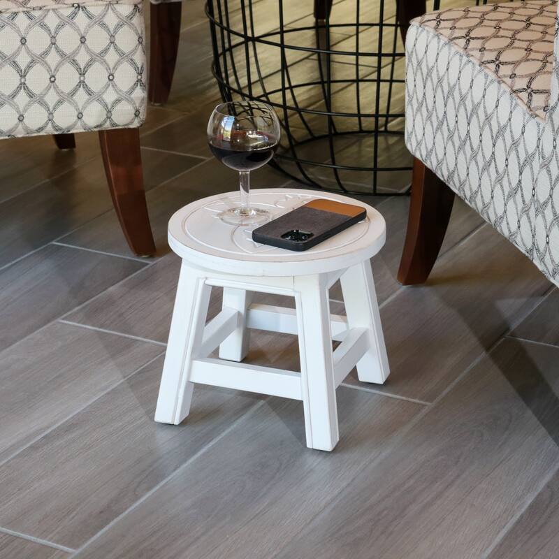 Carved Wooden Step Stool