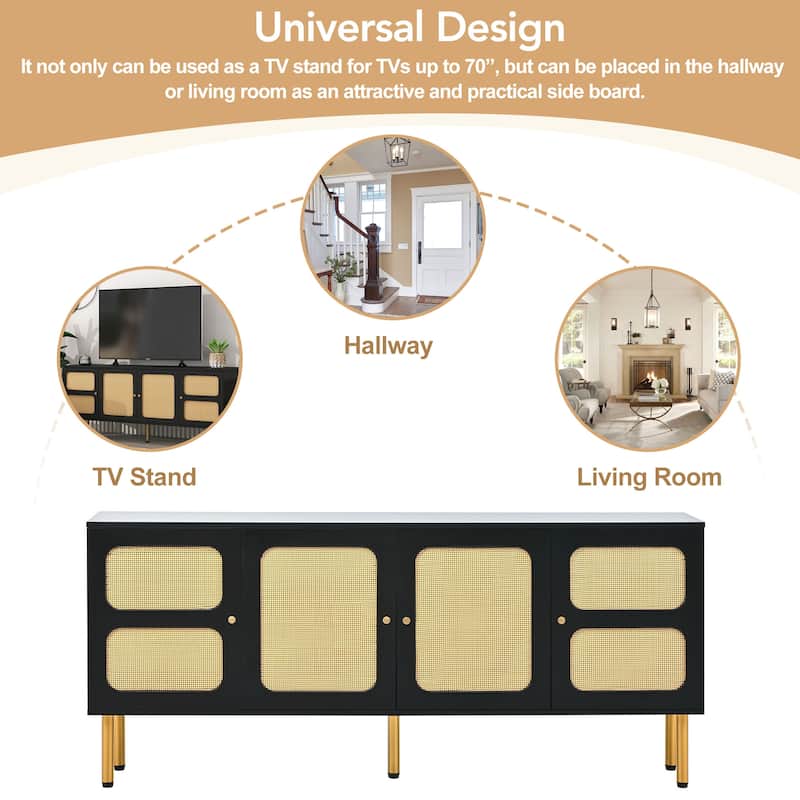 Woven Media Console Table for TVs Up to 70''