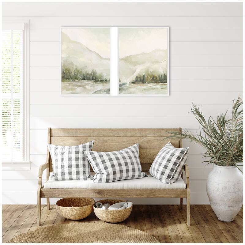 Kate and Laurel AQ Winter Landscape No. 6 2 Piece Framed Canvas Wall Art Set by Annie Quigley