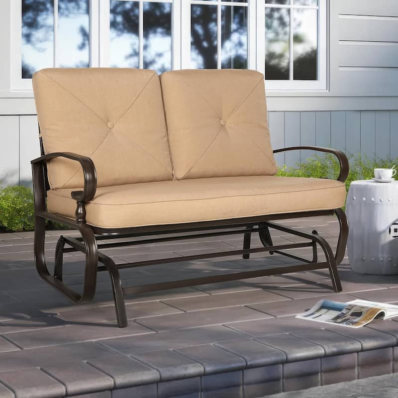 Nista 2 Person Outdoor Patio Glider Garden Bench Rocker Chair by Havenside Home