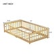 preview thumbnail 56 of 84, Montessori Twin Size Toddler Floor Bed with Fence without Door, Open-row Design Wood Frame Platform Bed with Safety Guardrails
