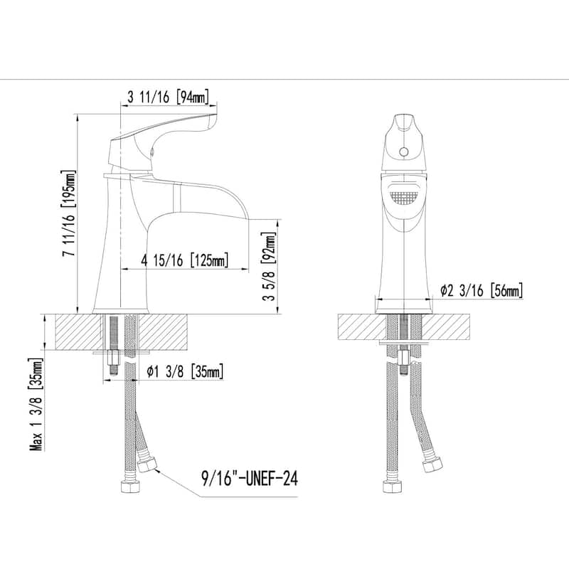 Waterfall Single Handle Single Hole Bathroom Faucet