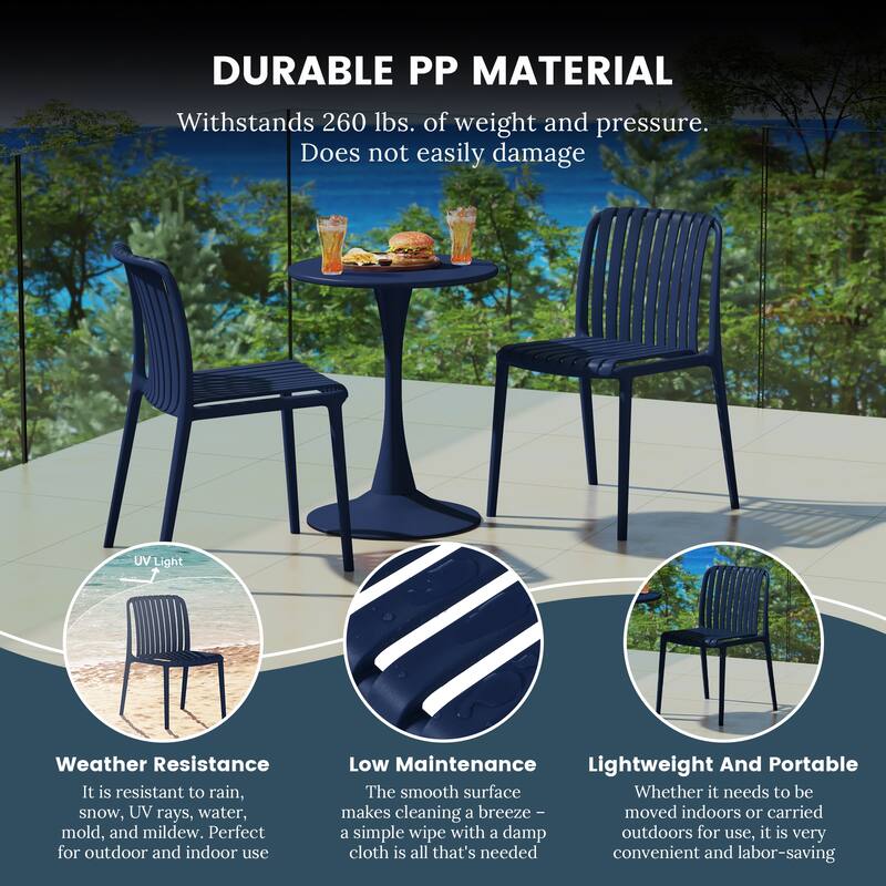 Frond and Form Outdoor Stacking Dining Side Chair (Set of 2)