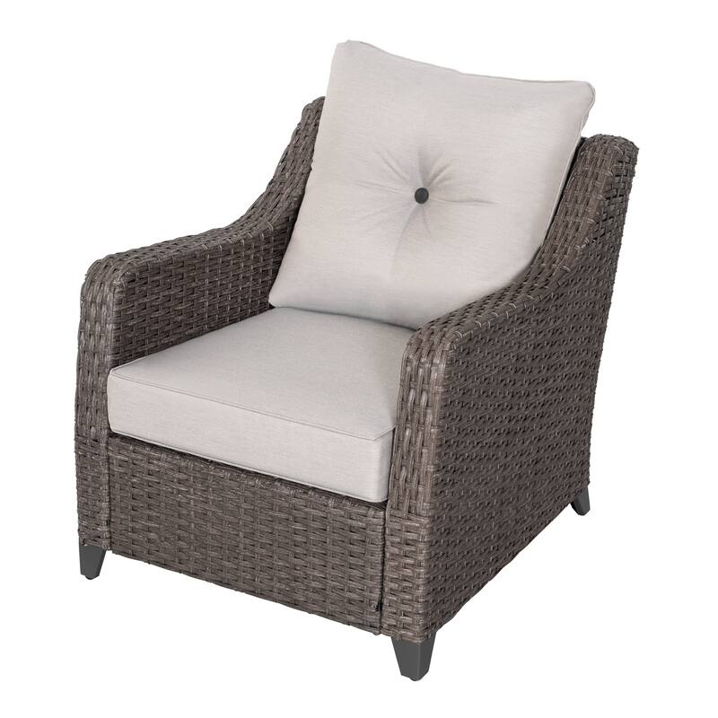 Patio 4-Piece Conversation Set Wicker Sofa Set with Soft Cushions