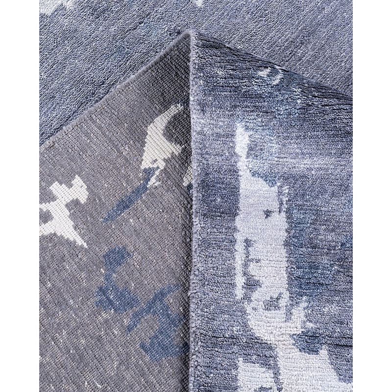 Modern One-of-a-Kind Hand-Knotted Area Rug, Purple - 9' 2" x 12' 3"