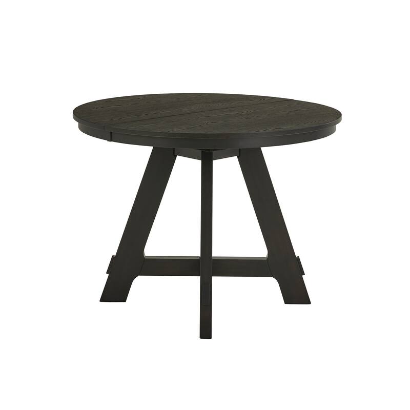 Harstad 42"-60" Wood Finish Extendable Round Dining Set with Curved Back Chairs by iNSPIRE Q Modern