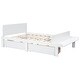 preview thumbnail 21 of 26, Stylish Twin/ Full Size Platform Bed Frame with Footboard Bench and 2 Storage Drawers, Pine Wood Platform Bed Frame for Bedroom